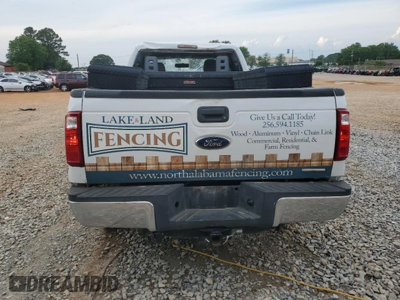 2013 Ford F-250 XL with VIN 1FT7X2B62DEA74472, listed as a Copart auction lot 57628995 with 224,256 mi miles and Salvage title. Bid and sale history available at DreamBid. Image 6.