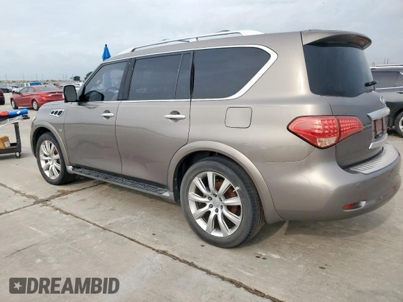 2014 Infiniti QX80 z VIN JN8AZ2NFXE9554446, wystawiony jako Copart lot #59659885 z przebiegiem 240 055 mil mil oraz Czysty tytuł • Clean title. Historia ofert i sprzedaży dostępna na DreamBid. Obrazek 2.