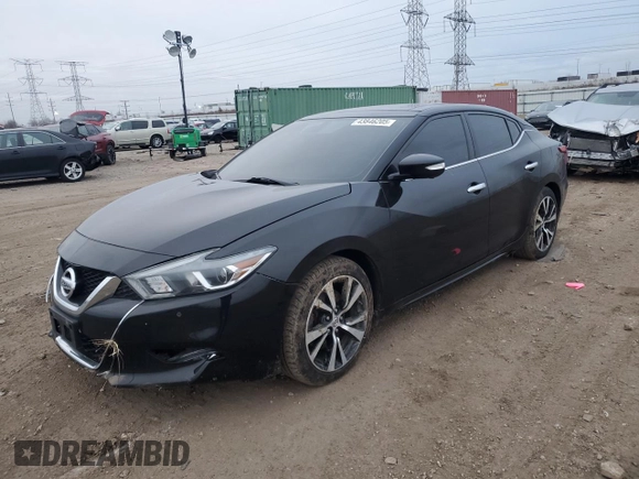 2018 Nissan Maxima Platinum with VIN 1N4AA6APXJC362973, listed as a Copart auction lot 43846205 with 105,823 mi miles and Salvage Title. Bid and sale history available at DreamBid. Image 1.