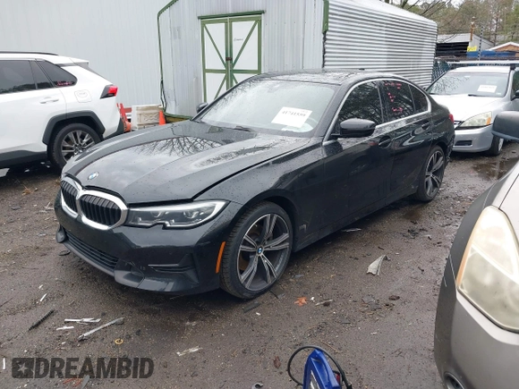 2021 BMW 3 Series 330i with VIN 3MW5R1J08M8B98335, listed as a IAAI auction lot 41741559 with 48,430 mi miles. Bid and sale history available at carsss.com. Image 2.