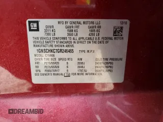 2016 Chevrolet Suburban LT with VIN 1GNSCHKC7GR246465, listed as a Copart auction lot 87720385 with 126,580 mi miles and Salvage Title. Bid and sale history available at carsss.com. Image 13.