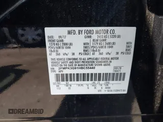 2017 Ford Edge SE with VIN 2FMPK3G91HBC55440, listed as a IAAI auction lot 42439650 with 38,518 mi miles and . Bid and sale history available at DreamBid. Image 9.