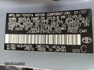 2023 Toyota Corolla Hybrid LE with VIN JTDBCMFE9P3012750, listed as a Copart auction lot 46326445 with 45,207 mi miles and Salvage Title. Bid and sale history available at carsss.com. Image 12.