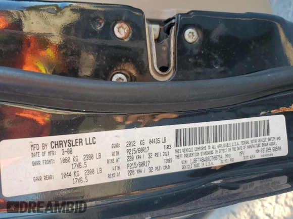 2008 Jeep Patriot Limited with VIN 1J8FT48W88D708754, listed as a Copart auction lot 83832574 with Not Provided miles and Salvage Title. Bid and sale history available at DreamBid. Image 13.