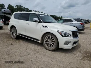 2017 Infiniti QX80 with VIN JN8AZ2NF1H9646579, listed as a Copart auction lot 58546715 with 80,244 mi miles and Salvage title. Bid and sale history available at DreamBid. Image 4.