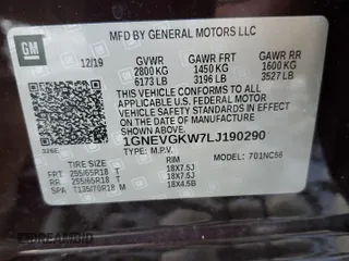 2020 Chevrolet Traverse LT Cloth with VIN 1GNEVGKW7LJ190290, listed as a Copart auction lot 69182974 with 33,801 mi miles and Salvage Title. Bid and sale history available at carsss.com. Image 13.