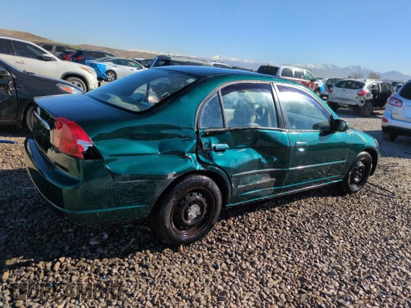 2001 Honda Civic EX with VIN 2HGES26761H602898, listed as a Copart auction lot 50371535 with 148,669 mi miles and Salvage Title. Bid and sale history available at DreamBid. Image 3.
