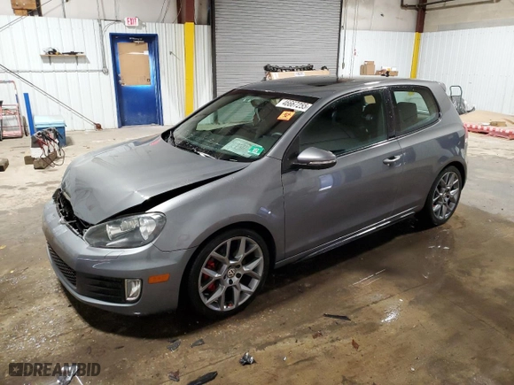 2013 Volkswagen GTI with VIN WVWFV7AJ8DW012833, listed as a Copart auction lot 46667255 with 106,973 mi miles and Salvage Title. Bid and sale history available at carsss.com. Image 1.