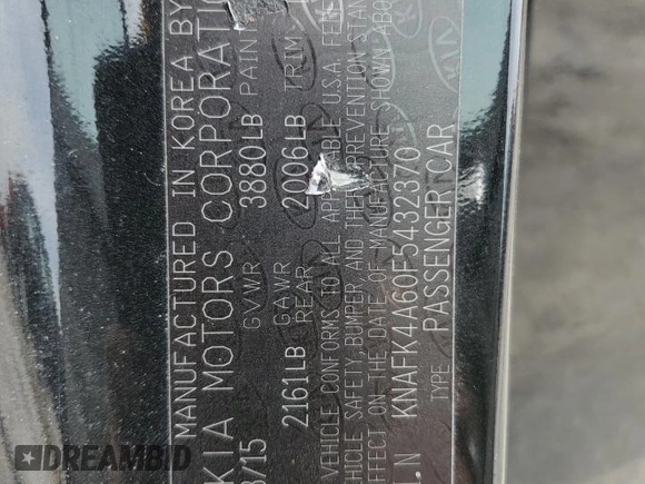2015 Kia Forte LX with VIN KNAFK4A60F5432370, listed as a Copart auction lot 49144205 with 0 mi miles and Salvage Title. Bid and sale history available at carsss.com. Image 12.