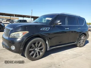 2012 Infiniti QX56 7-passenger with VIN JN8AZ2NF8C9515240, listed as a Copart auction lot 80625364 with 106,945 mi miles and Clean Title. Bid and sale history available at carsss.com. Image 1.