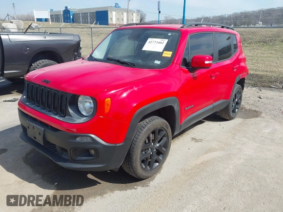 2017 Jeep Renegade Altitude with VIN ZACCJBBB2HPE76759, listed as a IAAI auction lot 41773402 with 134,468 mi miles and . Bid and sale history available at DreamBid. Image 2.