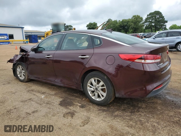 2017 Kia Optima LX with VIN 5XXGT4L32HG173242, listed as a Copart auction lot 56194635 with Not provided miles and Salvage title. Bid and sale history available at DreamBid. Image 2.