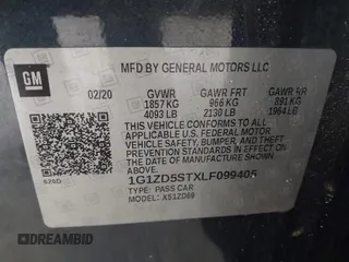 2020 Chevrolet Malibu LT with VIN 1G1ZD5STXLF099405, listed as a IAAI auction lot 42094601 with 130,229 mi miles and . Bid and sale history available at DreamBid. Image 9.