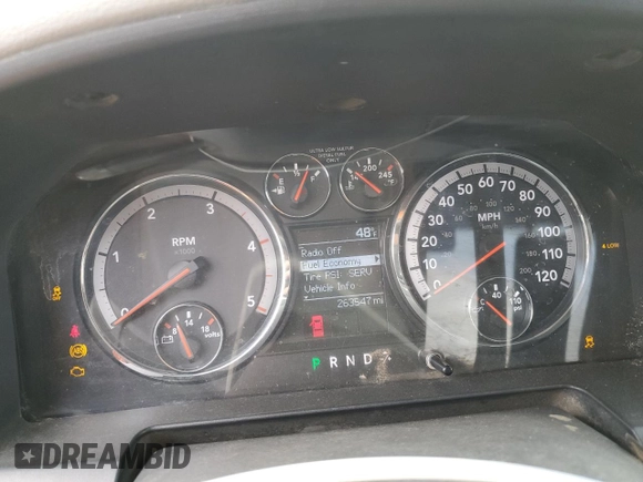 2012 Ram 2500 ST with VIN 3C6UD5CL2CG268869, listed as a Copart auction lot 49730445 with 263,547 mi miles and Salvage title. Bid and sale history available at DreamBid. Image 9.