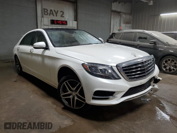 2015 Mercedes-Benz S 550 with VIN WDDUG8FB0FA077724, listed as a Copart auction lot 83636774 with 55,436 mi miles and Salvage Title. Bid and sale history available at carsss.com. Image 4.