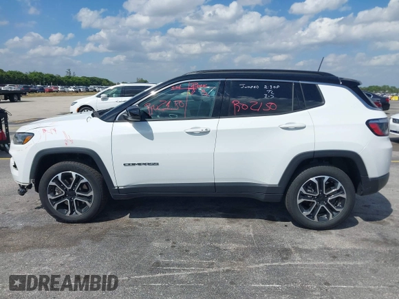 2023 Jeep Compass (RED) Edition with VIN 3C4NJDCN9PT564826, listed as a IAAI auction lot 41779307 with 52,344 mi miles and . Bid and sale history available at carsss.com. Image 15.