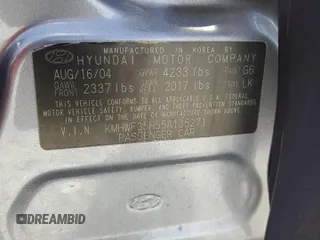 2005 Hyundai Sonata GLS with VIN KMHWF35H55A135271, listed as a Copart auction lot 51962525 with 95,265 mi miles and Salvage Title. Bid and sale history available at carsss.com. Image 12.
