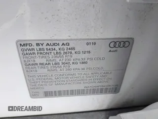 2019 Audi Q5 Prestige with VIN WA1CNAFY5K2057135, listed as a IAAI auction lot 41877915 with 142,007 mi miles. Bid and sale history available at carsss.com. Image 9.