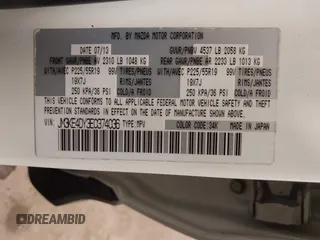 2014 Mazda CX-5 Grand Touring with VIN JM3KE4DY3E0374036, listed as a IAAI auction lot 41889030 with 162,611 mi miles and . Bid and sale history available at DreamBid. Image 9.
