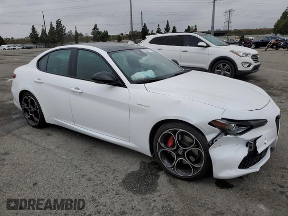 2022 Alfa Romeo Giulia Veloce with VIN ZARFAMBN9N7666141, listed as a Copart auction lot 55566014 with 3,391 mi miles and Salvage Title. Bid and sale history available at carsss.com. Image 4.