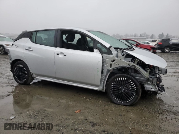 2025 Nissan LEAF SV Plus with VIN 1N4CZ1CV1SC558995, listed as a Copart auction lot 41471515 with 361 mi miles and Salvage Title. Bid and sale history available at carsss.com. Image 4.