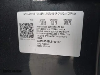 2020 Chevrolet Impala Premier with VIN 2G1105S39L9100187, listed as a IAAI auction lot 41885910 with 106,466 mi miles. Bid and sale history available at carsss.com. Image 9.