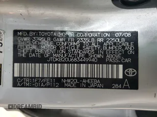 2008 Toyota Prius with VIN JTDKB20U683449940, listed as a Copart auction lot 52809205 with 168,218 mi miles and Salvage Title. Bid and sale history available at carsss.com. Image 12.