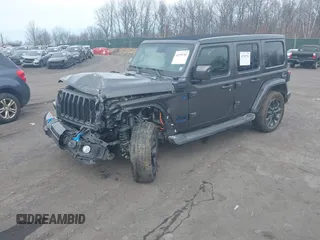 2021 Jeep Wrangler Unlimited Sahara with VIN 1C4JJXP65MW676726, listed as a IAAI auction lot 41795701 with 38,480 mi miles and . Bid and sale history available at DreamBid. Image 17.