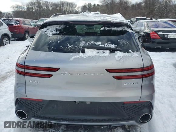 2022 Genesis GV70 Sport with VIN KMUMCDTC8NU022430, listed as a Copart auction lot 42189715 with 8,291 mi miles and Salvage title. Bid and sale history available at DreamBid. Image 6.