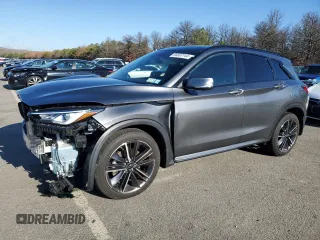 2023 Infiniti QX50 Sport with VIN 3PCAJ5FB6PF113227, listed as a Copart auction lot 84563144 with 7,465 mi miles and Salvage Title. Bid and sale history available at DreamBid. Image 1.