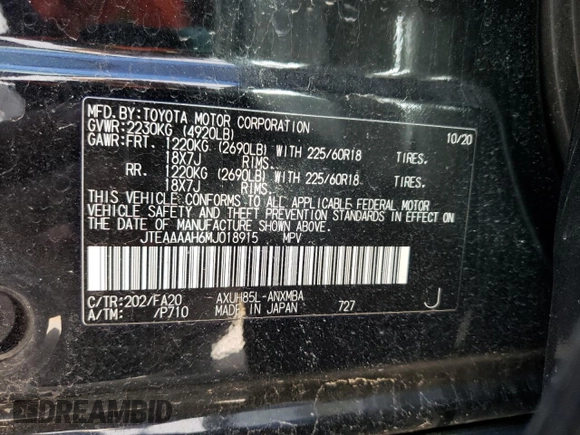 2021 Toyota Venza LE with VIN JTEAAAAH6MJ018915, listed as a Copart auction lot 39748543 with 40,431 mi miles. Bid and sale history available at carsss.com. Image 13.