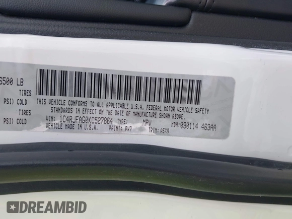 2019 Jeep Grand Cherokee Laredo E с VIN 1C4RJFAG0KC527864, выставлен на аукционе IAAI как лот 42652419 с пробегом 115 282 миль миль и . История ставок и продаж доступна на DreamBid. Изображение 9.