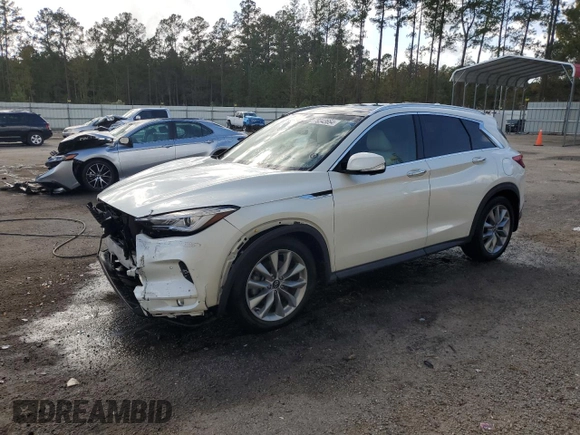 2021 Infiniti QX50 Essential with VIN 3PCAJ5CBXMF105793, listed as a Copart auction lot 79343664 with 47,913 mi miles and Salvage title. Bid and sale history available at DreamBid. Image 1.