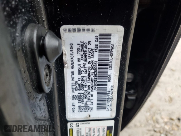 2006 Toyota Corolla CE with VIN 1NXBR32E56Z690351, listed as a Copart auction lot 53603755 with 151,761 mi miles and Clean Title. Bid and sale history available at DreamBid. Image 12.