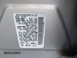 2007 Nissan Murano SL z VIN JN8AZ08WX7W665809, wystawiony jako IAAI lot #41332698 z przebiegiem 155 836 mil mil oraz . Historia ofert i sprzedaży dostępna na DreamBid. Obrazek 9.