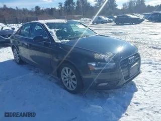 2013 Audi A4 Premium with VIN WAUBFAFL7DN007886, listed as a IAAI auction lot 41523228 with 147,017 mi miles. Bid and sale history available at carsss.com. Image 1.