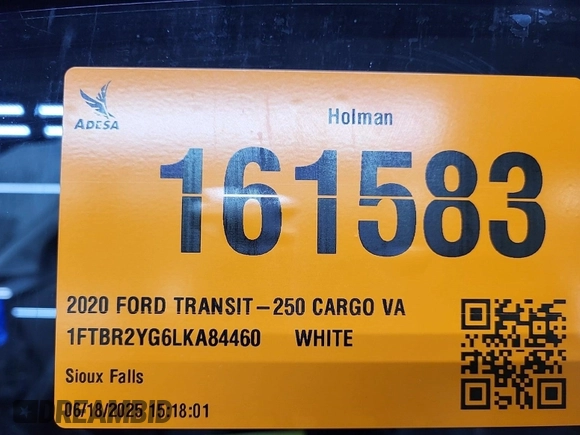 2020 Ford Transit Cargo with VIN 1FTBR2YG6LKA84460, listed as a IAAI auction lot 42839917 with 129,041 mi miles and . Bid and sale history available at DreamBid. Image 46.