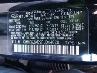 2023 Hyundai Kona SEL with VIN KM8K62AB9PU044628, listed as a IAAI auction lot 41827495 with 20,439 mi miles and . Bid and sale history available at DreamBid. Image 9.