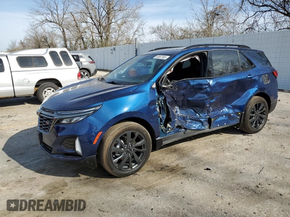 2022 Chevrolet Equinox RS with VIN 3GNAXMEV6NS209486, listed as a Copart auction lot 50087905 with 32,974 mi miles and Salvage Title. Bid and sale history available at DreamBid. Image 1.