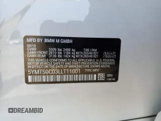 2020 BMW X3 M Competition with VIN 5YMTS0C03LLT11001, listed as a Copart auction lot 47616174 with 0 mi miles and Salvage Title. Bid and sale history available at carsss.com. Image 15.