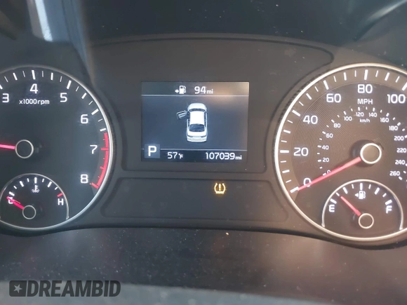 2019 Kia Optima LX with VIN 5XXGT4L39KG280991, listed as a IAAI auction lot 41639322 with 107,039 mi miles. Bid and sale history available at carsss.com. Image 7.