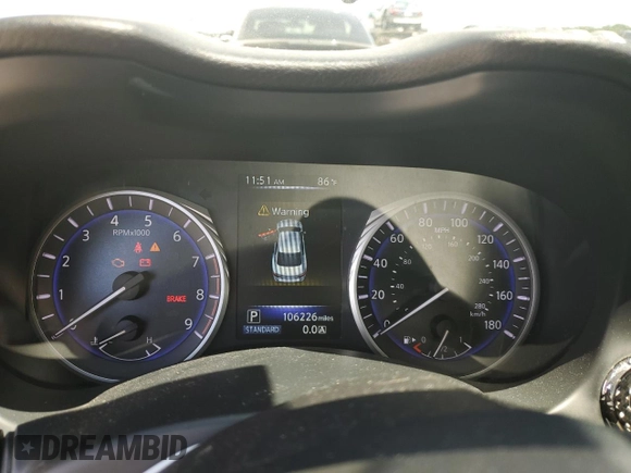 2016 Infiniti Q50 Premium with VIN JN1EV7AP0GM301403, listed as a Copart auction lot 63711085 with 106,226 mi miles and Clean title. Bid and sale history available at DreamBid. Image 9.