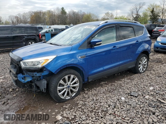 2017 Ford Escape Titanium with VIN 1FMCU9JD1HUA44855, listed as a Copart auction lot 52526095 with 62,356 mi miles and Salvage Title. Bid and sale history available at carsss.com. Image 1.