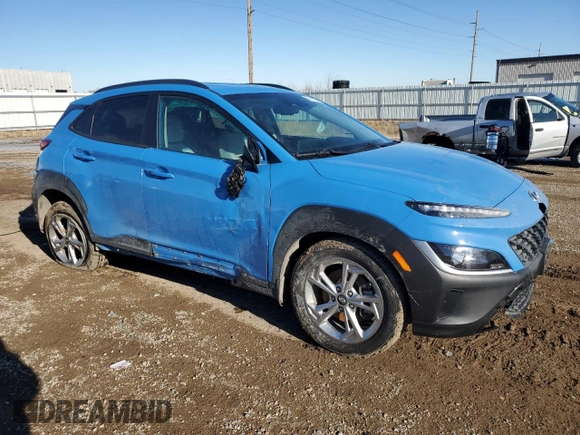 2022 Hyundai Kona SEL with VIN KM8K6CAB8NU922987, listed as a Copart auction lot 43413165 with 44,362 mi miles and Salvage Title. Bid and sale history available at DreamBid. Image 4.