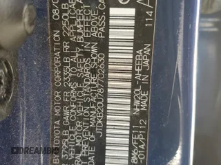 2008 Toyota Prius with VIN JTDKB20U787702630, listed as a Copart auction lot 53658645 with Not Provided miles and Clean Title. Bid and sale history available at DreamBid. Image 12.