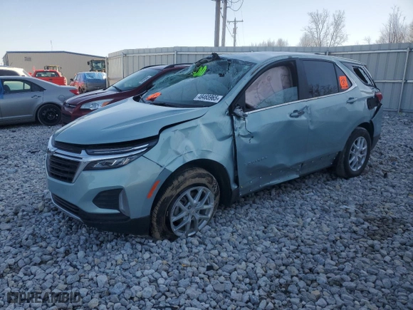 2022 Chevrolet Equinox LT with VIN 2GNAXUEV1N6112386, listed as a Copart auction lot 48465965 with 0 mi miles and Salvage Title. Bid and sale history available at carsss.com. Image 1.