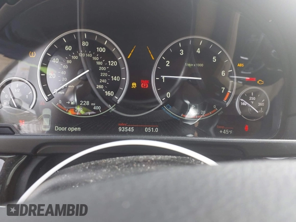 2016 BMW 5 Series 528i with VIN WBA5A5C54GG352746, listed as a IAAI auction lot 41706237 with 93,545 mi miles. Bid and sale history available at carsss.com. Image 7.