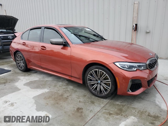 2022 BMW 3 Series M340i with VIN 3MW5U7J04N8C25002, listed as a Copart auction lot 86697464 with 0 mi miles and Salvage Title. Bid and sale history available at carsss.com. Image 4.