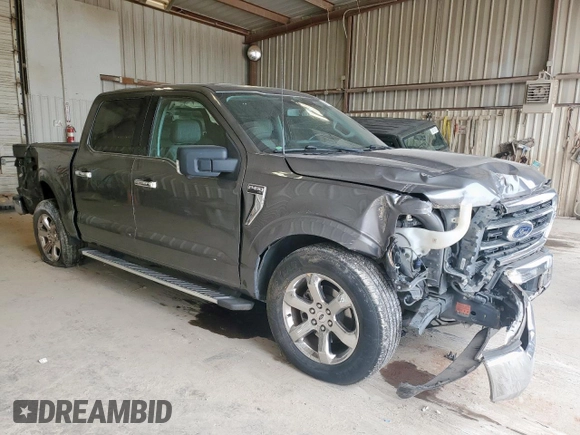 2021 Ford F-150 XL with VIN 1FTEW1CP1MFC04764, listed as a Copart auction lot 59572975 with 61,576 mi miles and Salvage title. Bid and sale history available at DreamBid. Image 4.