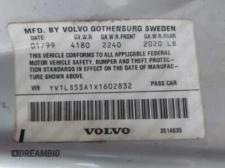 1999 Volvo S70 z VIN YV1LS55A1X1602832, wystawiony jako IAAI lot #41419464 z przebiegiem 243 610 mil mil oraz . Historia ofert i sprzedaży dostępna na DreamBid. Obrazek 9.
